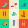 WomenÃ¢â¬â¢s Shoes. WomenÃ¢â¬â¢s Fashion. Seasonal Shoes. Icons Set